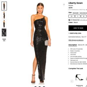 Nookie Liberty Sequin One Shoulder Gown Black - NWT